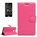 WALLGRAINUFEELLITEFUSHIA - Etui type portefeuille fushia pour Wiko U-Feel Lite avec rabat latéral stand