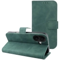 WALLTENDER-IP16VERT - Etui type portefeuille iPhone 16 vert avec rabat latéral fonction stand aspect nubuck