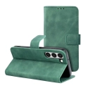 WALLTENDER-S24FEVERT - Etui type portefeuille Galaxy S24-FE vert avec rabat latéral fonction stand