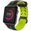 XDORIA-WATCH3X731605A - Bracelet sport souple noir et vert pour Apple Watch 38/40 mm