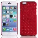 ZIRCOIP647ROUGE - Coque rigide rouge avec des strass incrustés pour iPhone 6 4,7 pouces