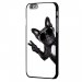 CPRN1IP6PLUSCHIENVBLAN - Coque noire iPhone 6 Plus impression Motifs chien à lunettes sur fond blanc