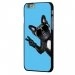 CPRN1IP6PLUSCHIENVBLEU - Coque noire iPhone 6 Plus impression Motifs chien à lunettes sur fond bleu