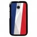 CPRN1MOTOEDRAPFRANCE - Coque noire pour Motorola Moto E motif drapeau France
