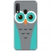 TPU0A40CHOUETTE1 - Coque souple pour Samsung Galaxy A40 avec impression Motifs chouette bleue et grise