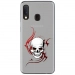 TPU0A40SKULLTRIBAL - Coque souple pour Samsung Galaxy A40 avec impression Motifs tête de mort sur fond tribal