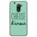 TPU0ALTICES70CHIEUSETURQUOISE - Coque souple pour Altice S70 avec impression Motifs Chieuse d'Amour turquoise