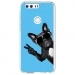 TPU0HONOR8PROCHIENVBLEU - Coque souple pour Honor Honor 8 Pro avec impression Motifs chien à lunettes sur fond bleu