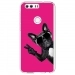 TPU0HONOR8PROCHIENVFUSHIA - Coque souple pour Honor Honor 8 Pro avec impression Motifs chien à lunettes sur fond fushia