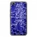 TPU0JIMMYARABESQUEBLEU - Coque Souple en gel transparente pour Wiko Jimmy avec impression Motifs arabesque bleu