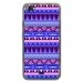 TPU0JIMMYAZTEQUEBLEUVIOLET - Coque Souple en gel transparente pour Wiko Jimmy avec impression Motifs aztèque bleu et violet