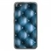 TPU0JIMMYCAPITONBLEU - Coque Souple en gel transparente pour Wiko Jimmy avec impression Motifs effet capitonné bleu