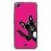 TPU0JIMMYCHIENVFUSHIA - Coque Souple en gel transparente pour Wiko Jimmy avec impression Motifs chien à lunettes sur fond f