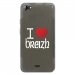 TPU0JIMMYCOEURBREIZH - Coque Souple en gel transparente pour Wiko Jimmy avec impression Motifs coeur rouge I Love Breizh