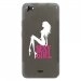 TPU0JIMMYSEXYGIRL - Coque Souple en gel transparente pour Wiko Jimmy avec impression Motifs Sexy Girl blanche