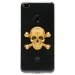 TPU0P8LITE17SKULLOR - Coque souple pour Huawei P8 Lite 2017 avec impression Motifs tête de mort aspect or