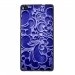 TPU1ASCENDP8ARABESQUEBLEU - Coque Souple en gel noir pour Huawei Ascend P8 avec impression Motifs arabesque bleu