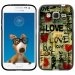 TPU1COREPRIMELOVEVINTAGE - Coque Souple en gel noir pour Samsung Galaxy Core Prime avec impression Motifs Love Vintage