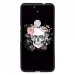 TPU1GNEXUS6PSKULLFLOWER - Coque souple pour Google Nexus 6P avec impression Motifs skull fleuri