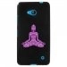 TPU1LUM640BOUDDHAMAUVE - Coque Souple en gel noir pour Microsoft Lumia 640 avec impression Motifs bouddha mauve