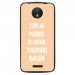 TPU1MOTOCRAISONBEIGE - Coque souple pour Motorola Moto C avec impression Motifs marre d'avoir raison beige