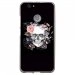 TPU1NOVASKULLFLOWER - Coque souple pour Huawei Nova avec impression Motifs skull fleuri