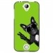 TPU1Z320CHIENVVERT - Coque souple pour Acer Liquid Z320 avec impression Motifs chien à lunettes sur fond vert