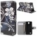 WALLETY5FLOWBLANC - Etui portefeuille motif fleurs blanches pour Huawei Y5 rabat latéral articulé